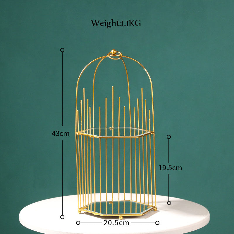 Nordic Simple Wrought Iron Golden Bird Cage Multi-Layer Rack - Mubimart -  