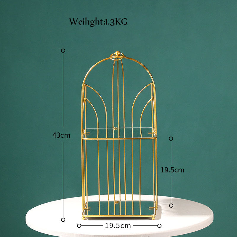 Nordic Simple Wrought Iron Golden Bird Cage Multi-Layer Rack - Mubimart -  