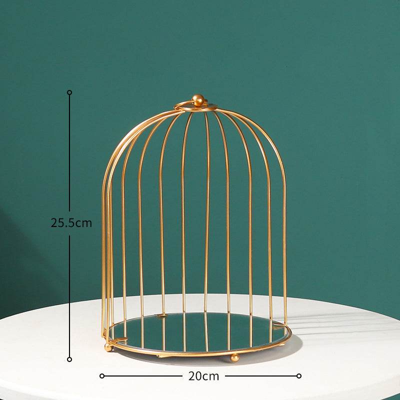 Nordic Simple Wrought Iron Golden Bird Cage Multi-Layer Rack - Mubimart