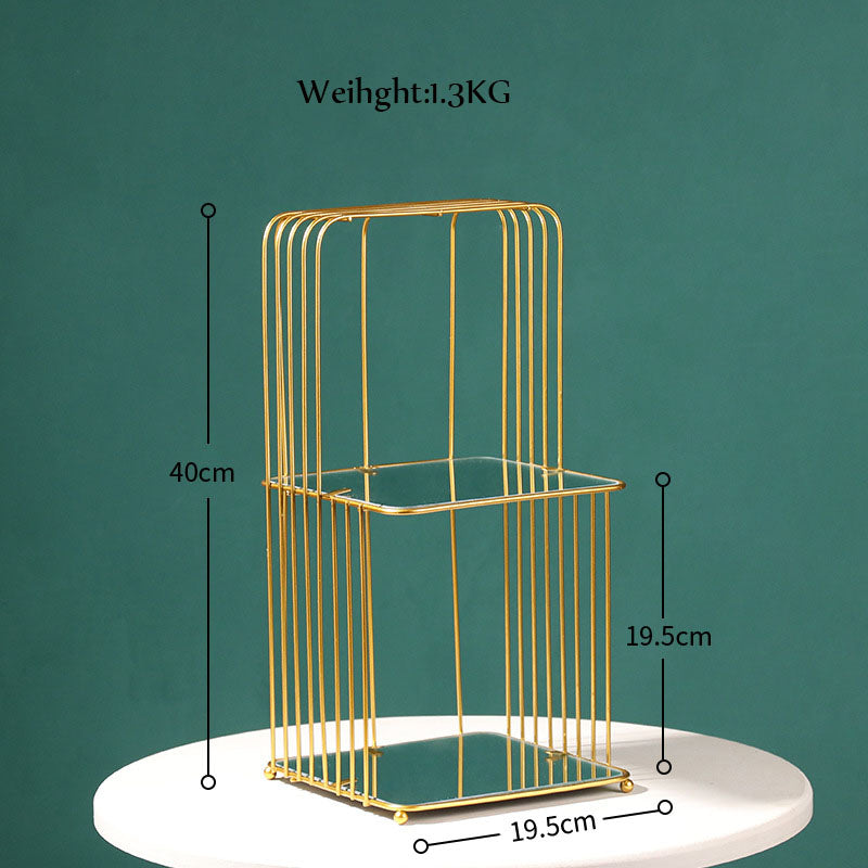 Nordic Simple Wrought Iron Golden Bird Cage Multi-Layer Rack - Mubimart -  