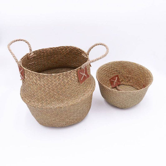 Nordic Style Hand-woven Seagrass Basket - Mubimart