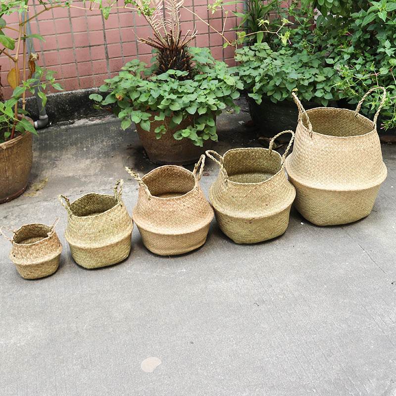 Nordic Style Hand-woven Seagrass Basket - Mubimart