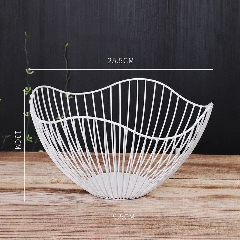 Nordic Wrought Iron Fruit Basket Simple Household Fruit Storage Basket - Mubimart -  