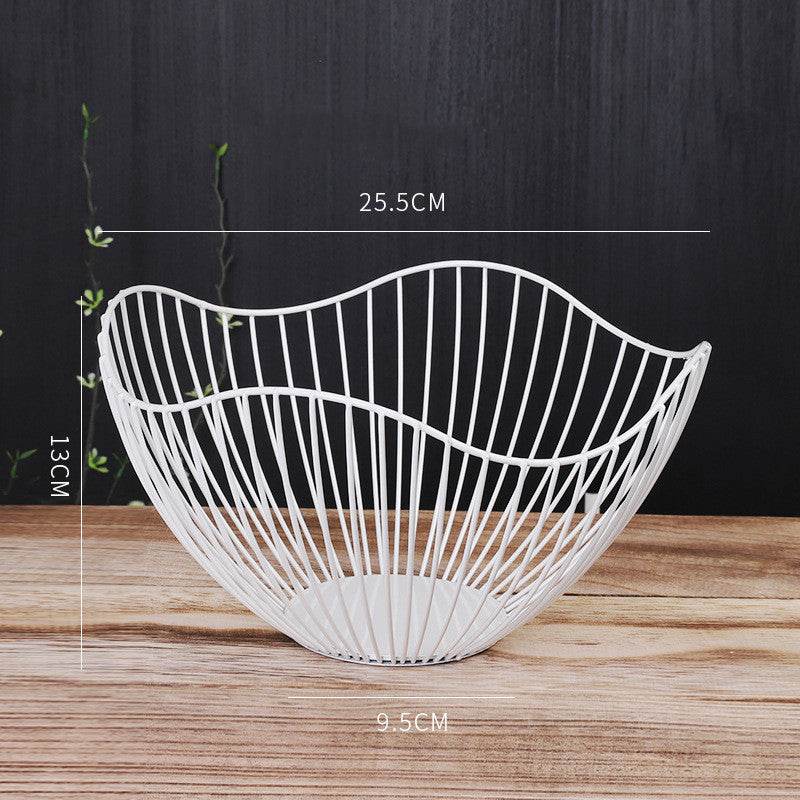 Nordic Wrought Iron Fruit Basket Simple Household Fruit Storage Basket - Mubimart