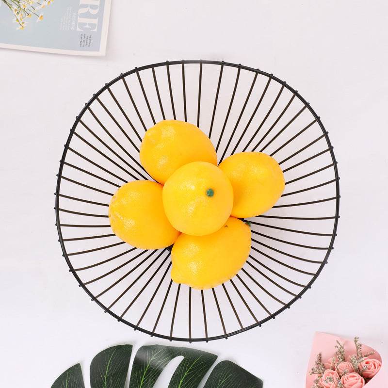 Nordic Wrought Iron Fruit Basket Simple Household Fruit Storage Basket - Mubimart