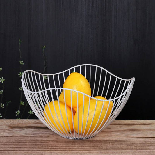 Nordic Wrought Iron Fruit Basket Simple Household Fruit Storage Basket - Mubimart