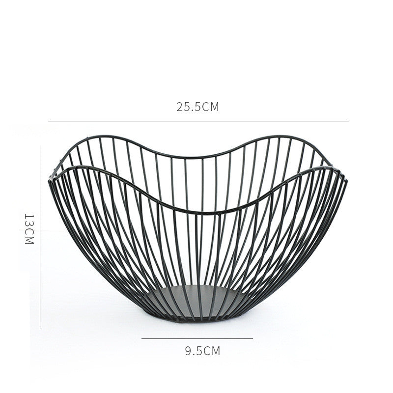 Nordic Wrought Iron Fruit Basket Simple Household Fruit Storage Basket - Mubimart -  