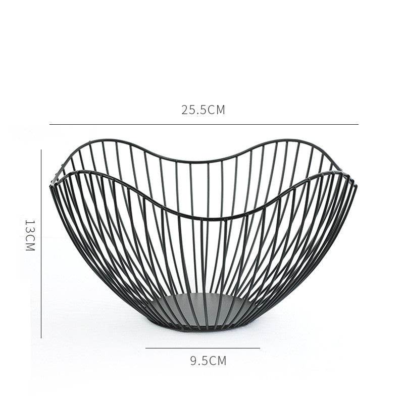 Nordic Wrought Iron Fruit Basket Simple Household Fruit Storage Basket - Mubimart