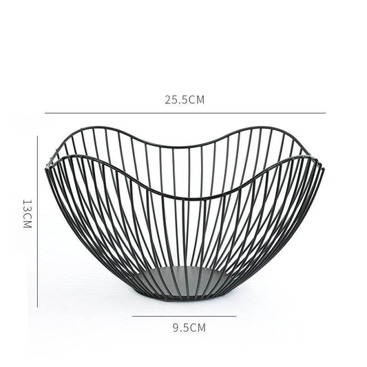 Nordic Wrought Iron Fruit Basket Simple Household Fruit Storage Basket - Mubimart