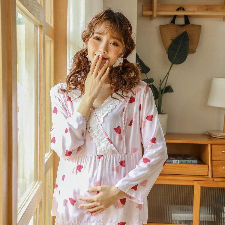 Nursing Clothes Air-conditioned Room Maternity Pajamas, Artificial Cotton Nursing Clothes - Mubimart