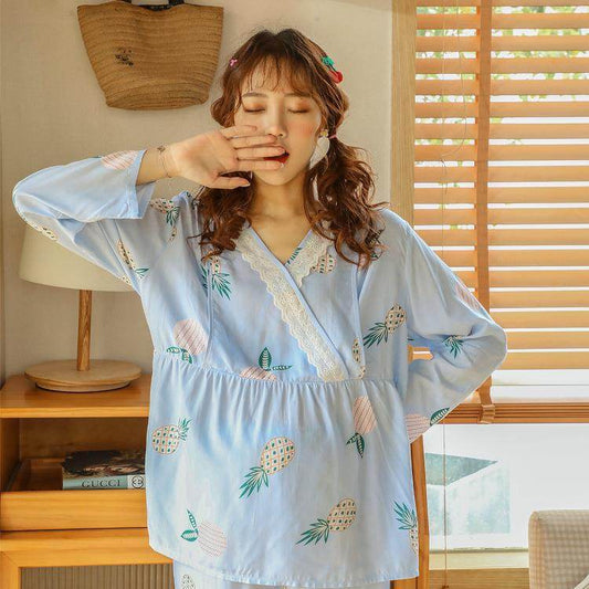 Nursing Clothes Air-conditioned Room Maternity Pajamas, Artificial Cotton Nursing Clothes - Mubimart