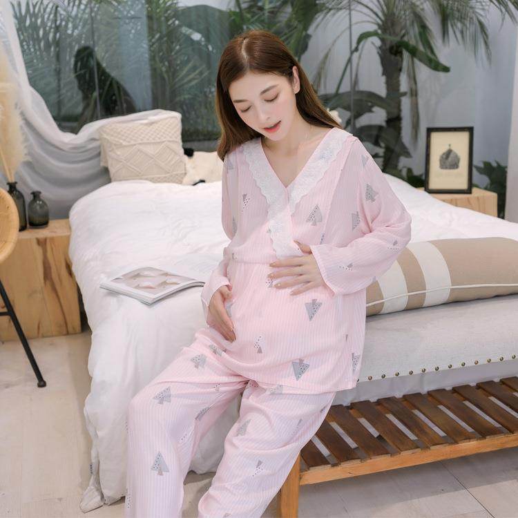 Nursing Clothes Air-conditioned Room Maternity Pajamas, Artificial Cotton Nursing Clothes - Mubimart