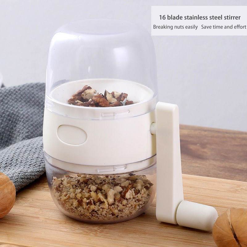 Nut Grinder Peanut Crusher Garlic Press Multifunctional Hand Shake Dry Fruits Gadget Manual Food Processor Kitchen Accessories - Mubimart