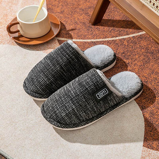 Fashion Indoor Home Slippers Non-slip Floor Shoes For Women Men Soft Bottom Velvet Fur Slides House Shoes Bedroom Slipper - Mubimart