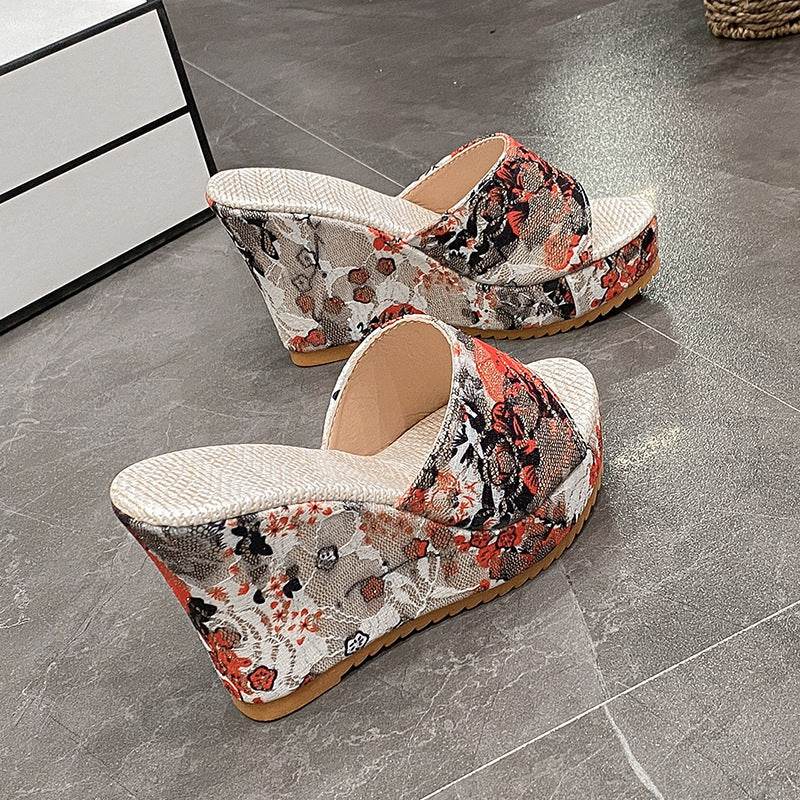 Fashion High Heel Wedge Sandals Women - Mubimart