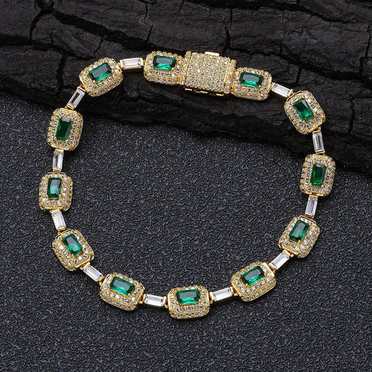 European Hip Hop Colorful Gemstone Jewelry Bracelet - Mubimart