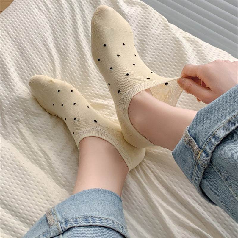 Dot Women's Low-cut Liners Socks Invisible - Mubimart