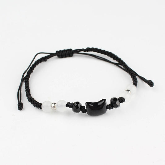 Black Cat White Cat Beaded Hand Weaving Bracelet Men And Women - Mubimart