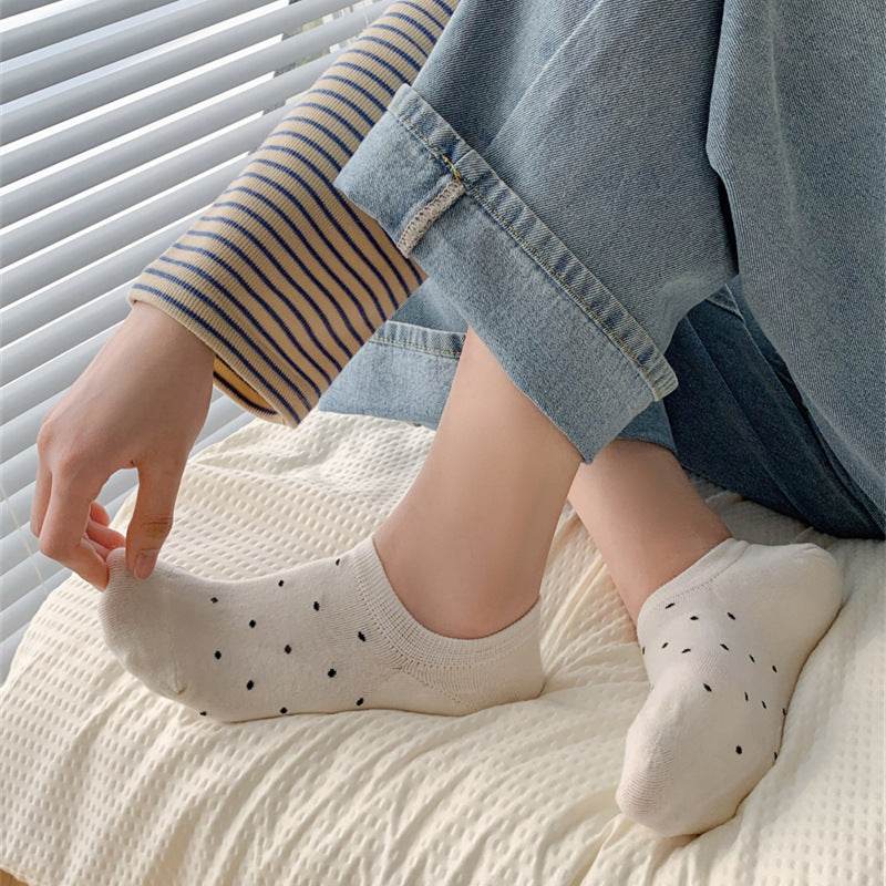 Dot Women's Low-cut Liners Socks Invisible - Mubimart