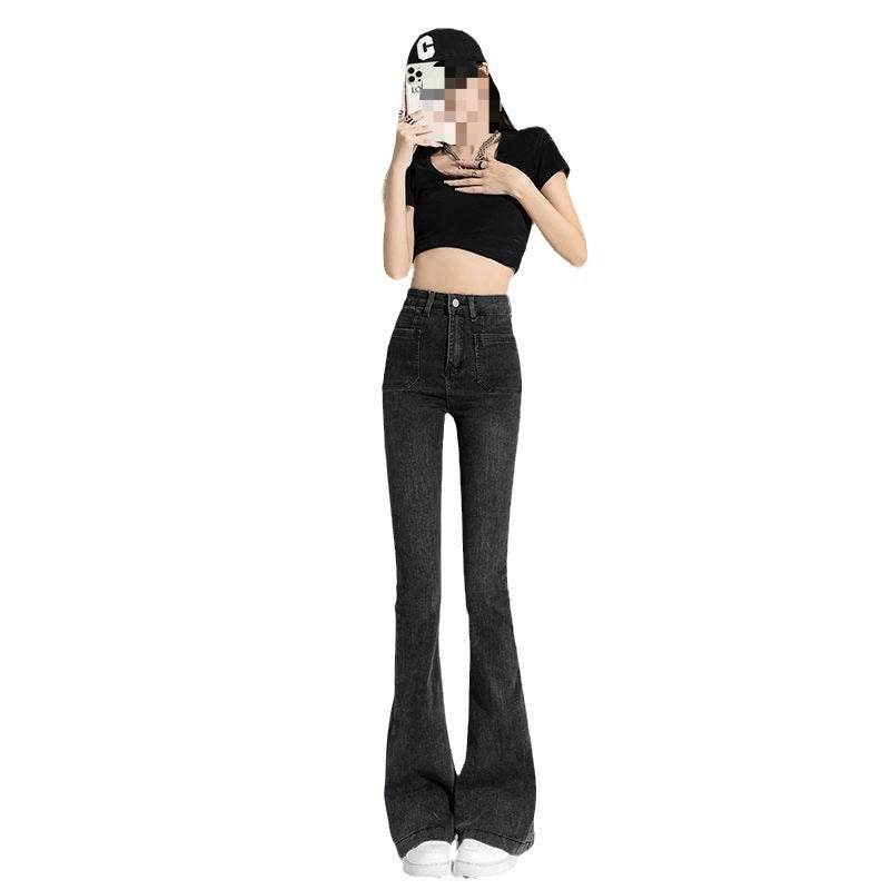 Spring And Autumn Hot Girl Slightly Flared Jeans Women - Mubimart