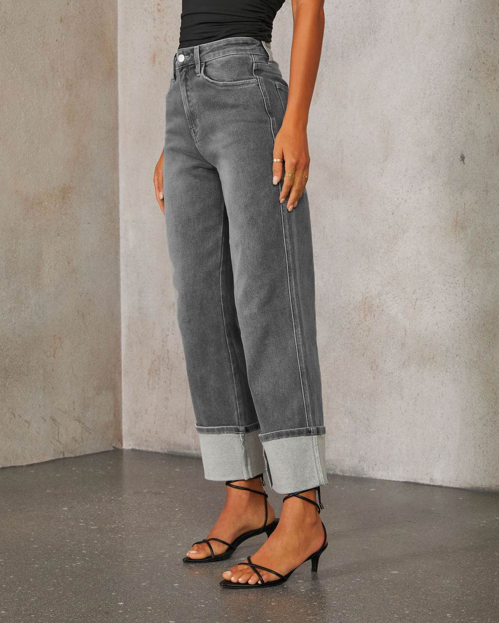 Retro Curling New Elastic Straight Jeans For Women - Mubimart