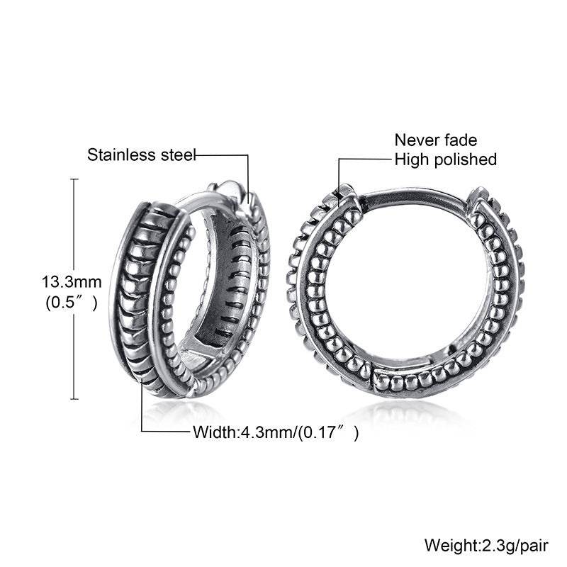 Titanium Steel Earrings Retro Men - Mubimart
