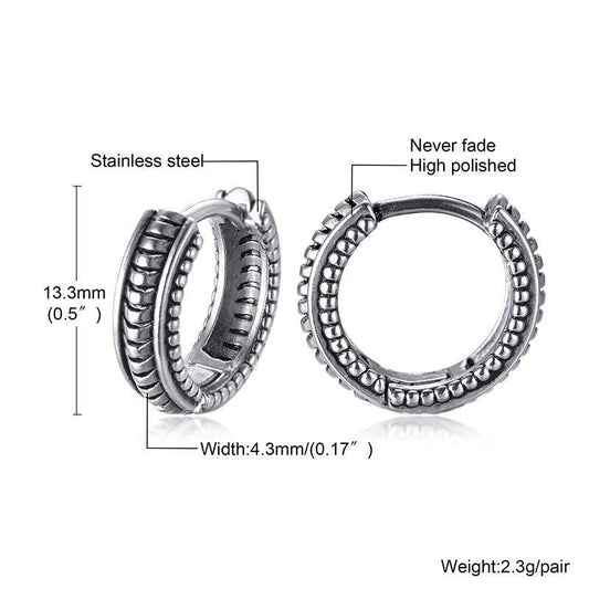 Titanium Steel Earrings Retro Men - Mubimart