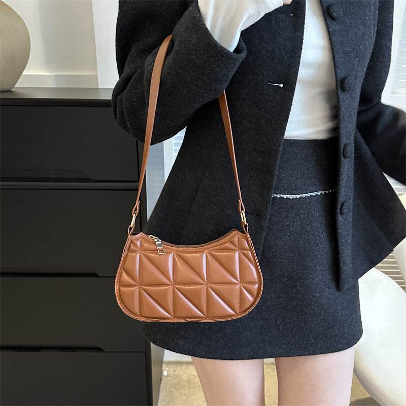 Retro Casual Portable Shoulder Bag Fashion Underarm Bag Women - Mubimart