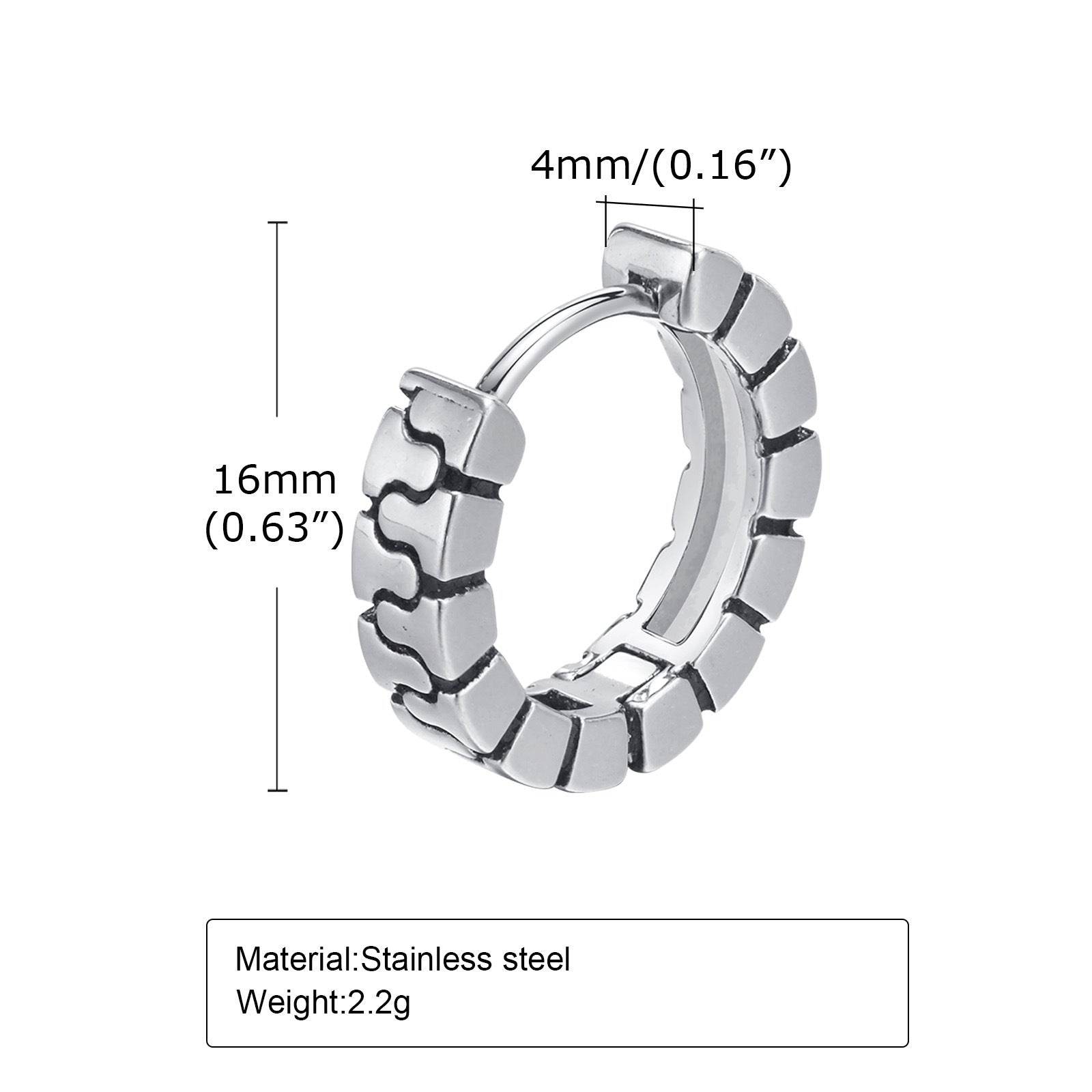 Titanium Steel Earrings Retro Men - Mubimart