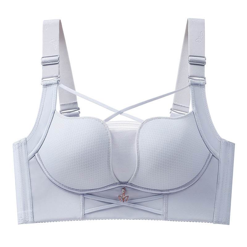 Women's Fashion Simple Cross Strap Wireless Bra - Mubimart