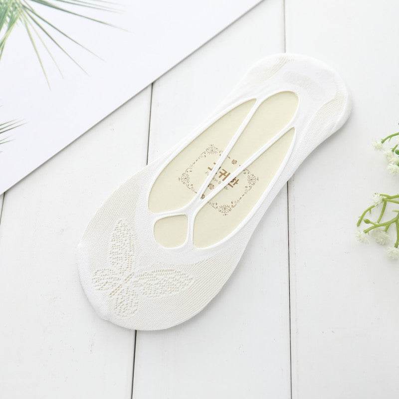 Sling Anti-off Heel Shallow Mouth Low Cut Thin Simple Invisible Socks - Mubimart