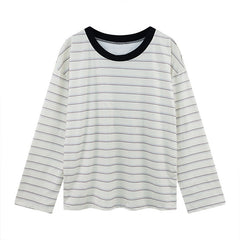 Striped Long-sleeved T-shirt For Women