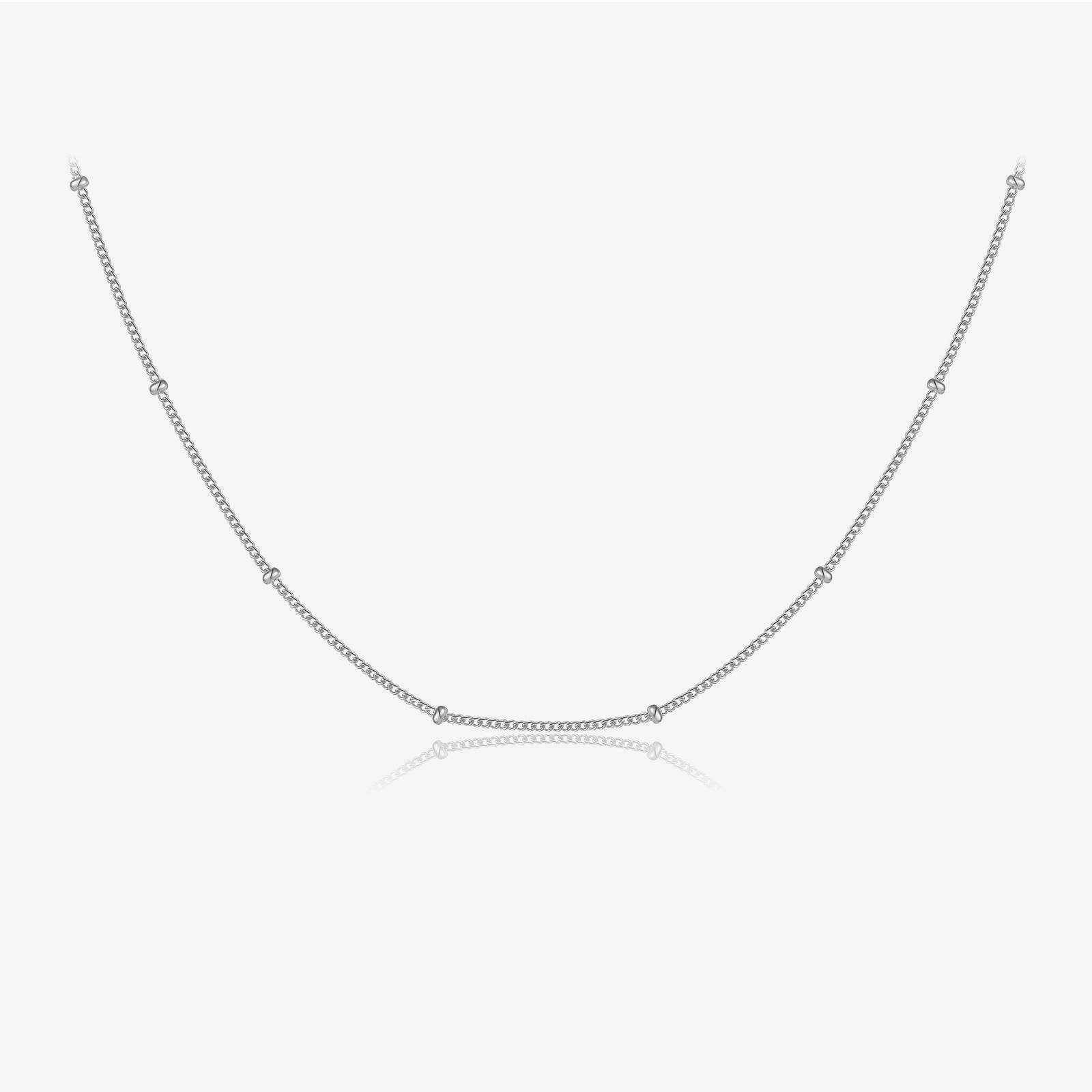 S925 Sterling Silver Necklace For Women Without Pendants Choker Single Chain Box Chain - Mubimart