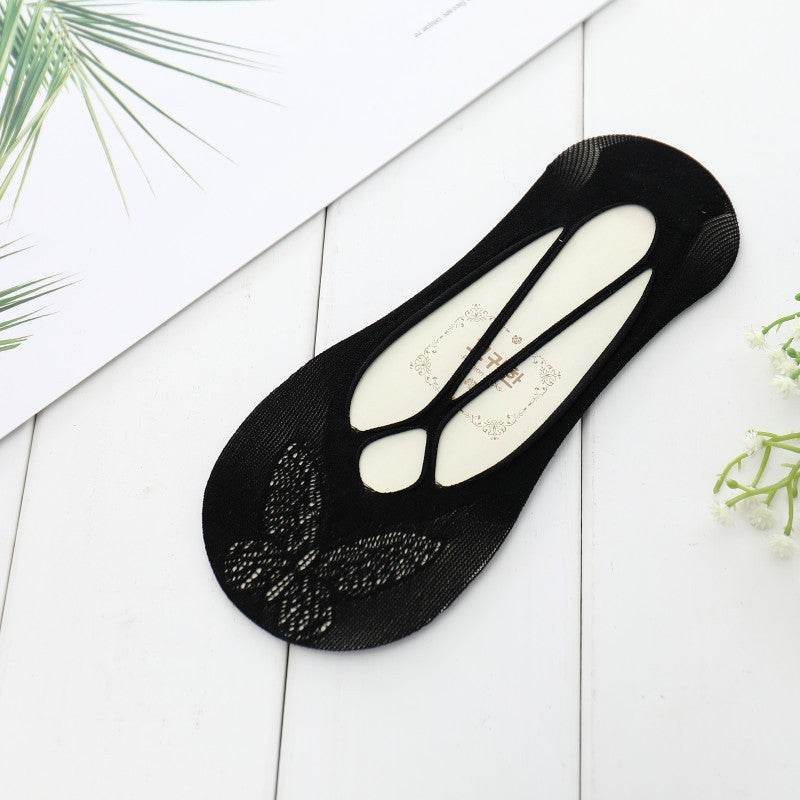 Sling Anti-off Heel Shallow Mouth Low Cut Thin Simple Invisible Socks - Mubimart