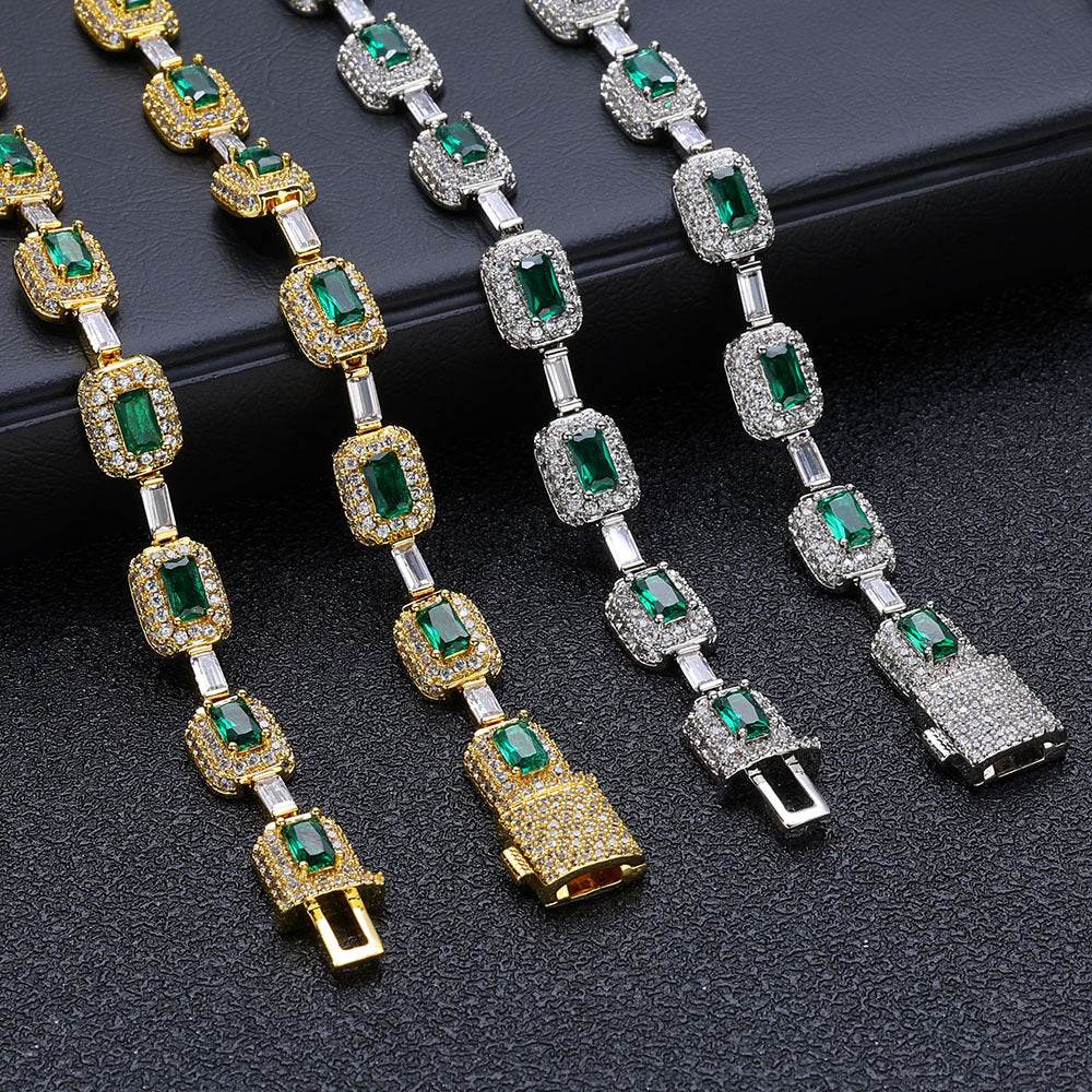 European Hip Hop Colorful Gemstone Jewelry Bracelet - Mubimart