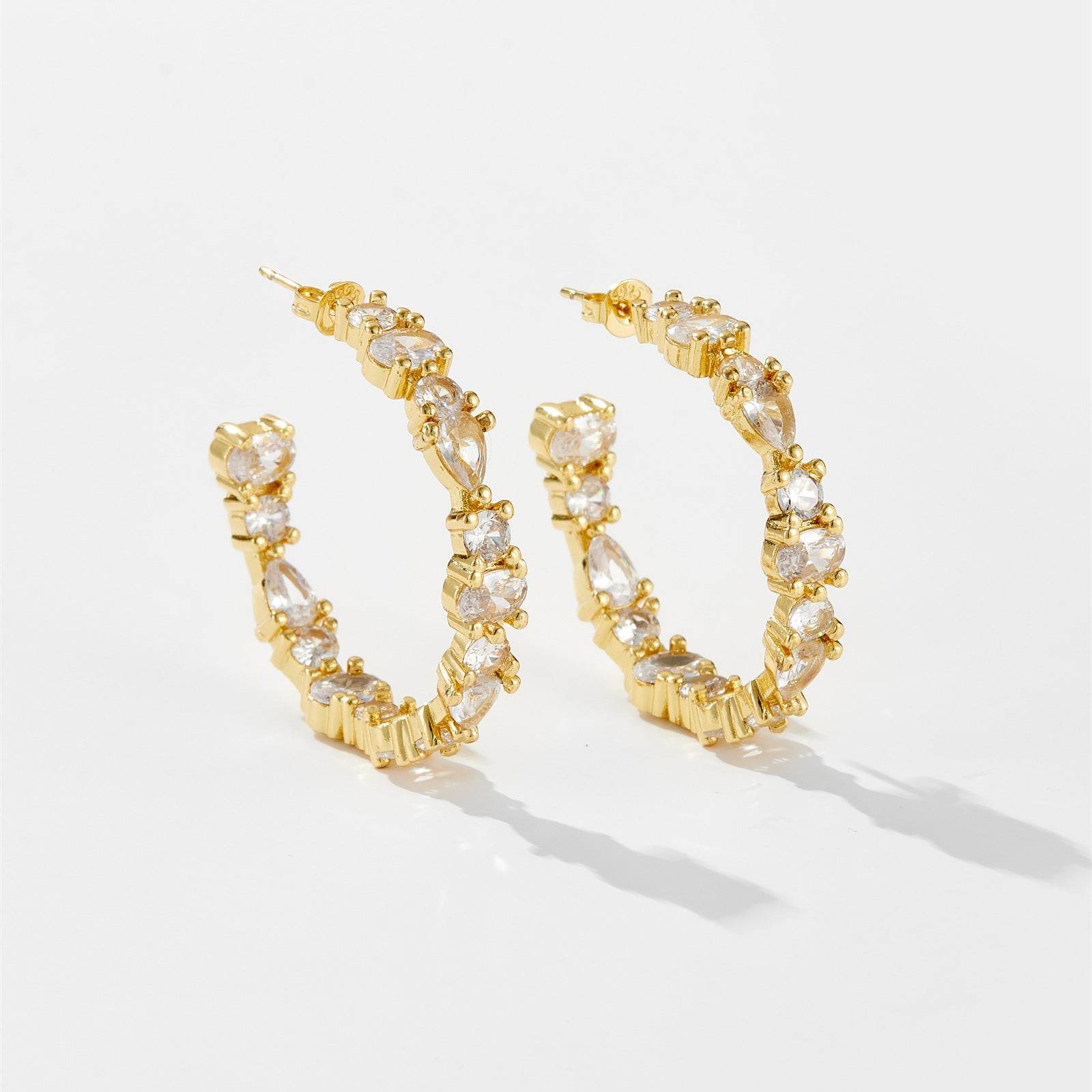 Fashion Zircon Simple Stud Earrings Women - Mubimart