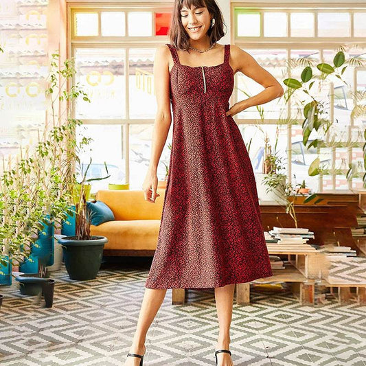 Women's Fashion Bohemian Printing Slip Dress - Mubimart