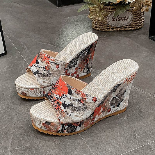 Fashion High Heel Wedge Sandals Women - Mubimart
