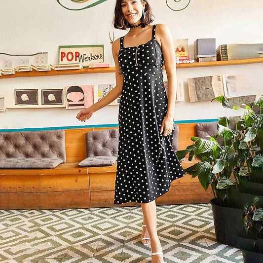 Women's Fashion Bohemian Printing Slip Dress - Mubimart