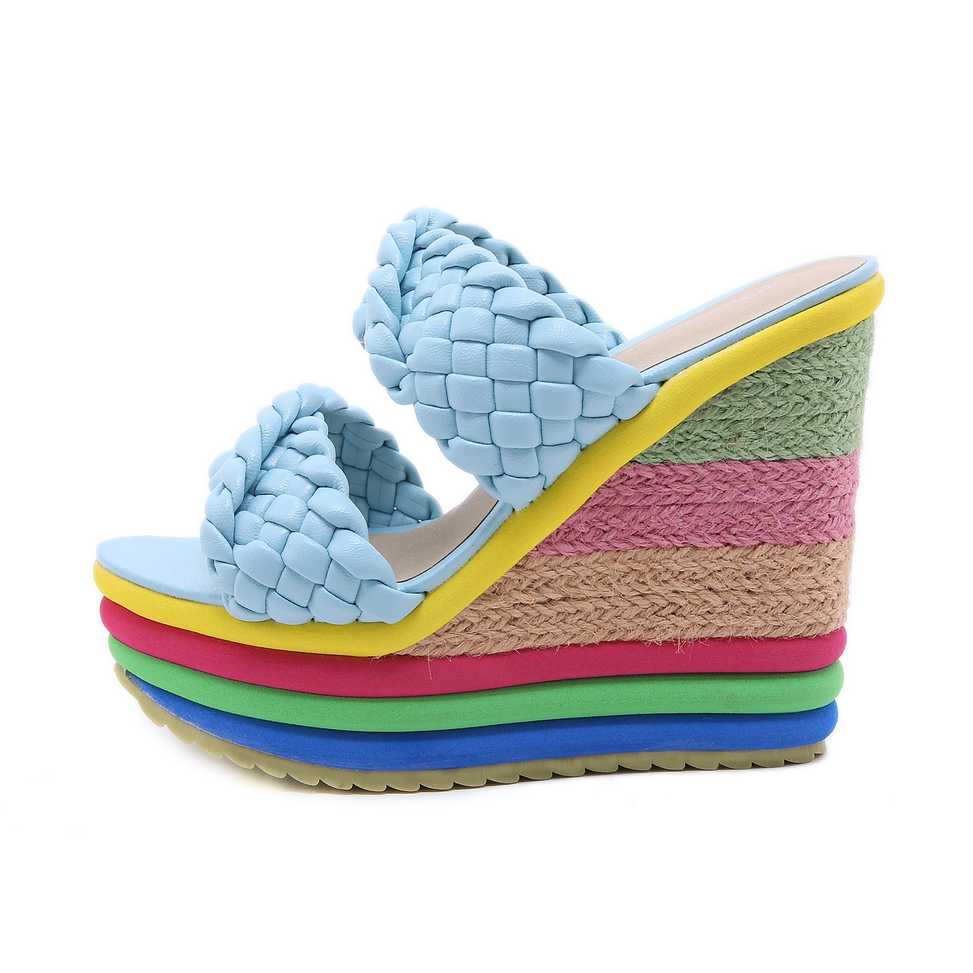 Rainbow-Sandalen mit Keilabsatz für Damen