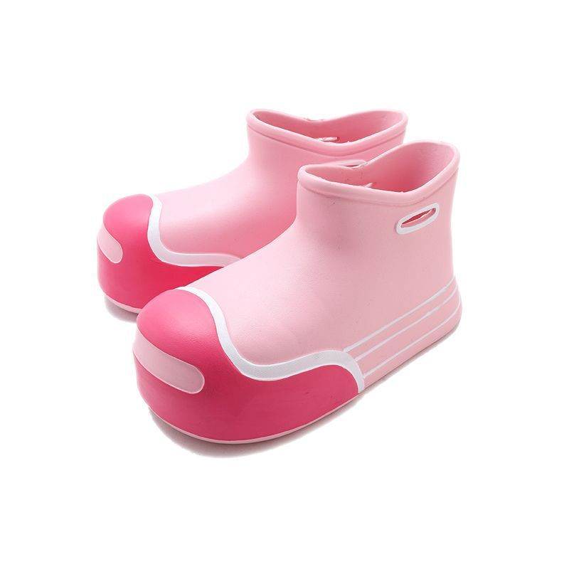 Women's Fashionable Outer Wear Mid-calf Thick-soled Rain Boots - Mubimart