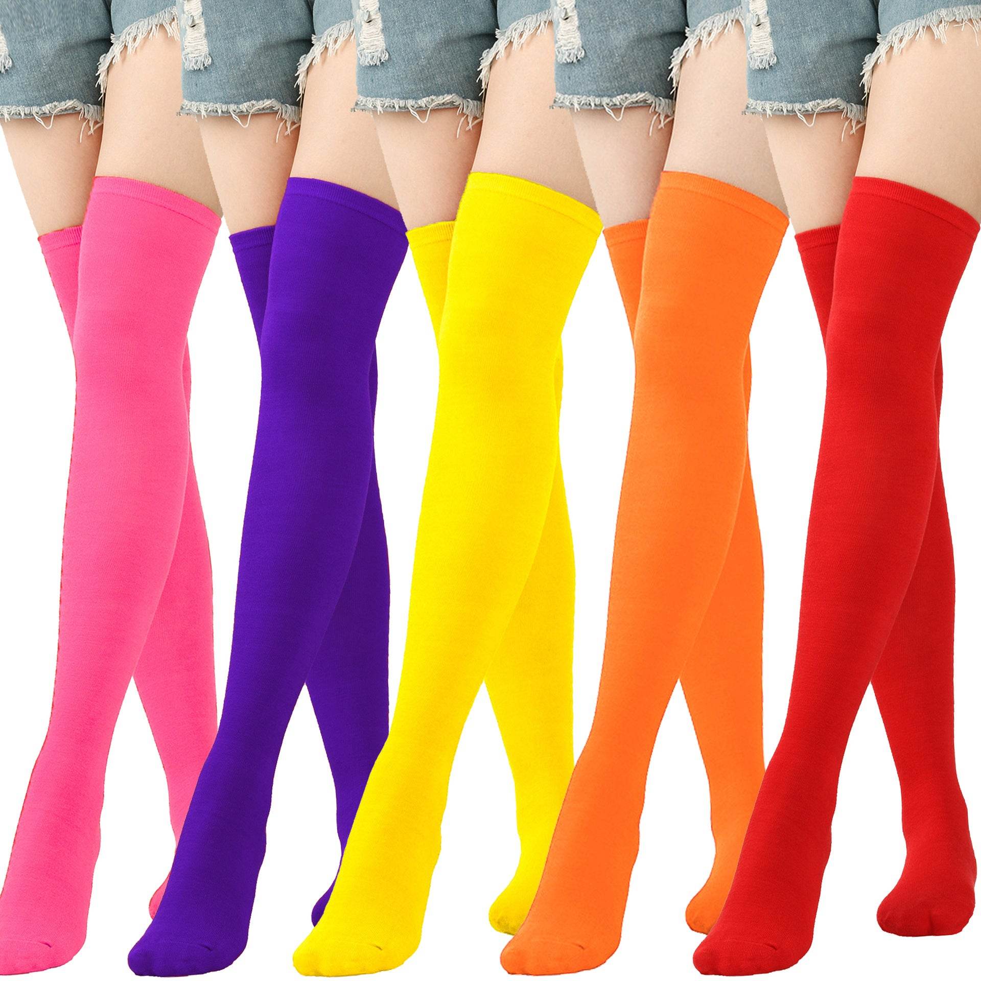 Halloween Knee Socks Purple Socks Diagonal Stripes - Mubimart
