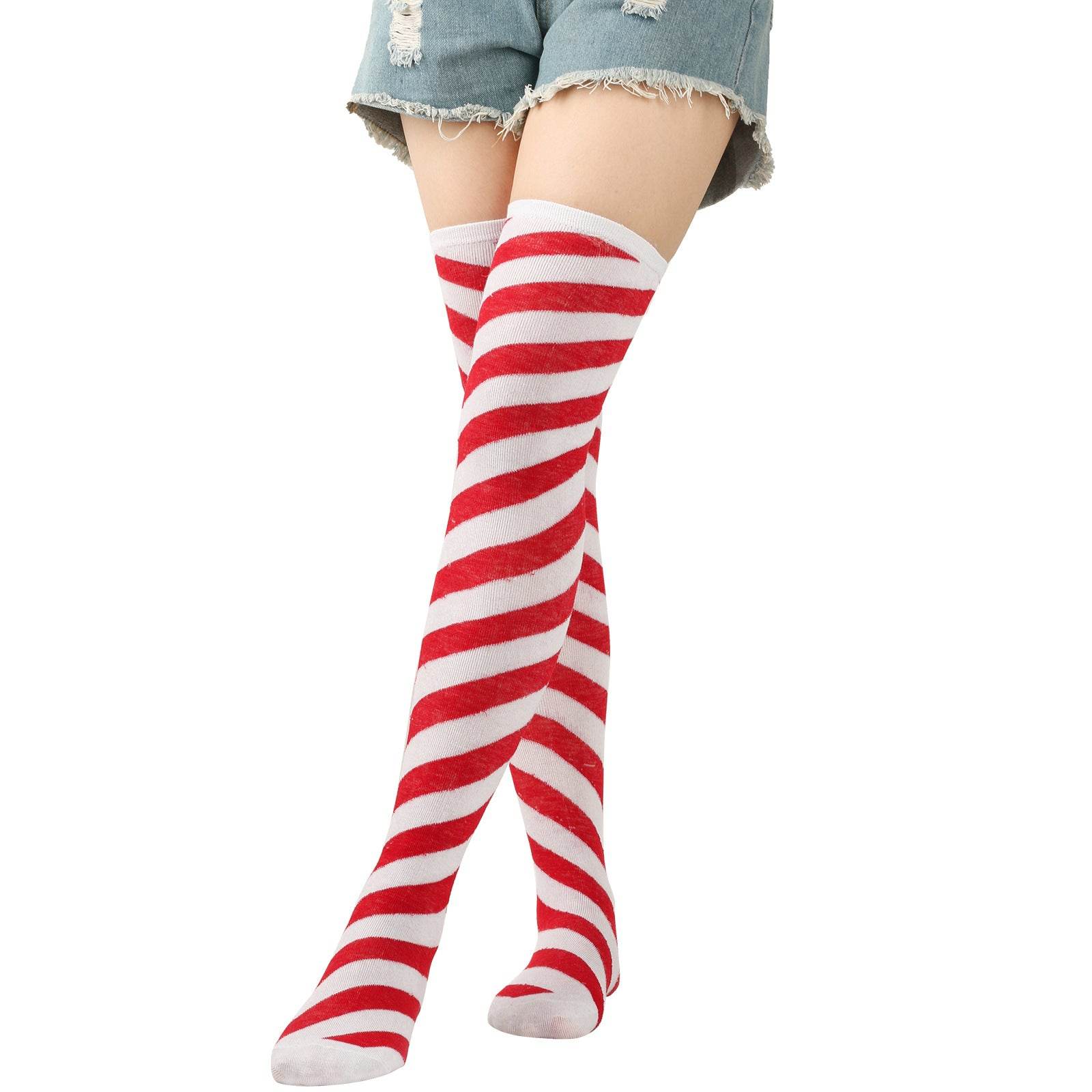 Halloween Knee Socks Purple Socks Diagonal Stripes - Mubimart