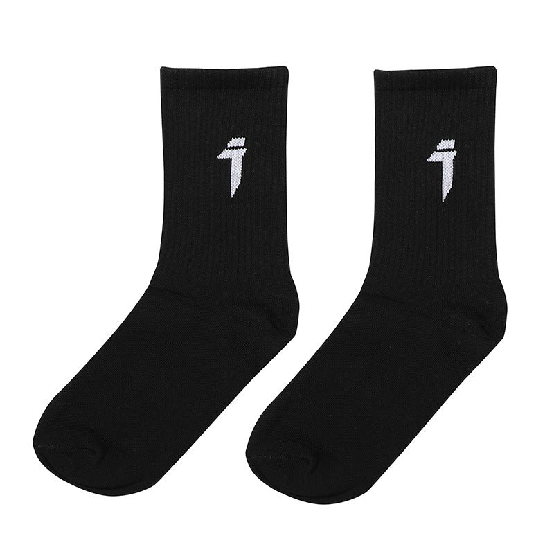 Couple Tide Hosiery Machine Neng Feng Athletic Socks Hip Hop Pure Cotton Knitted Tube Socks - Mubimart -  