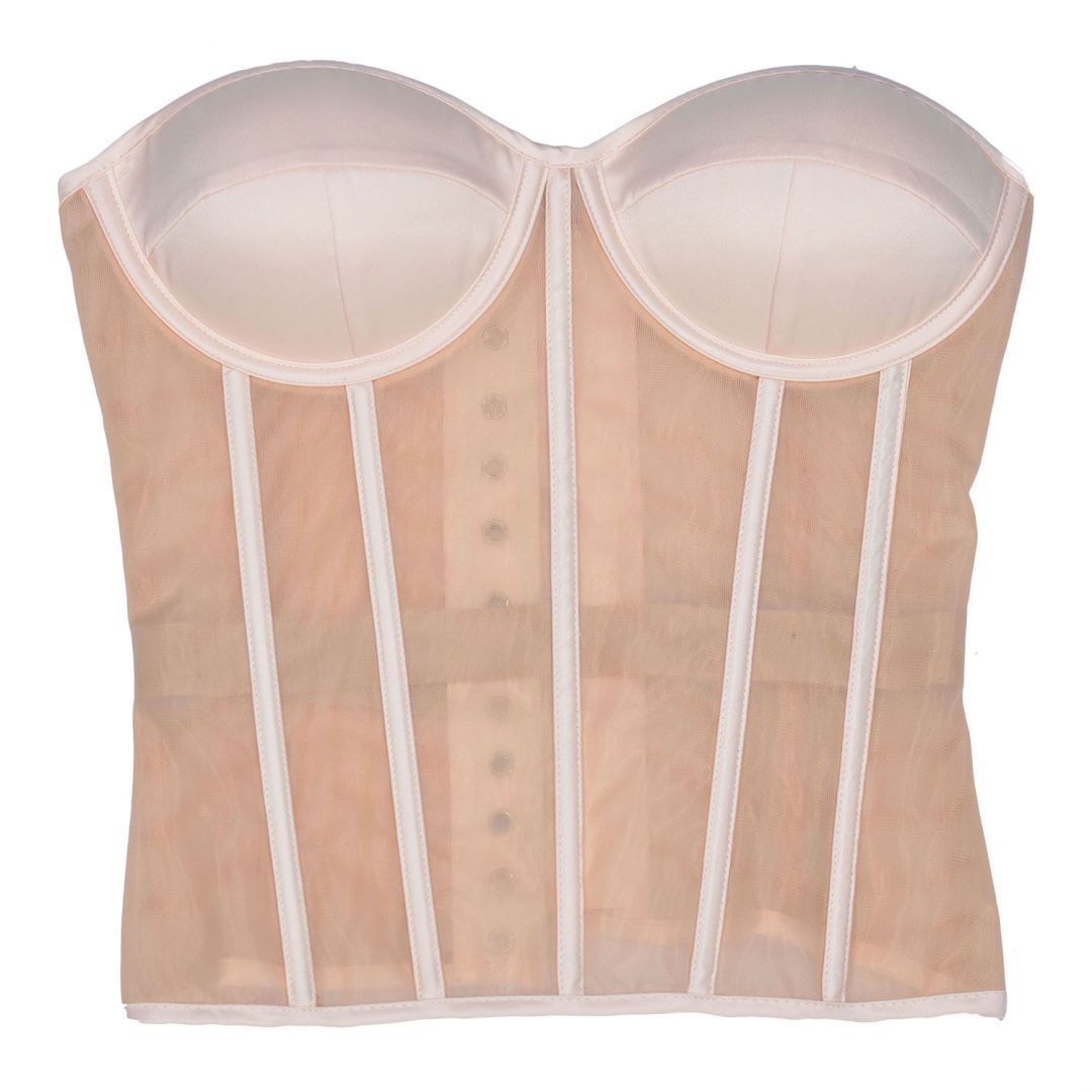 Mesh Wedding Dress Bottoming See-through Corset - Mubimart -  