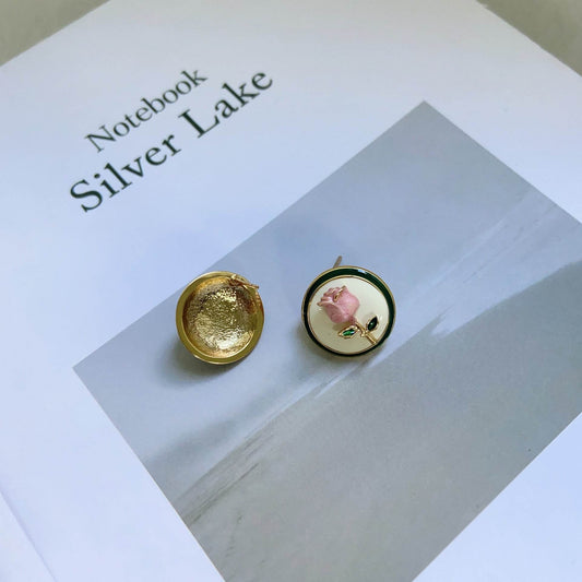 Vintage Rose Stud Earrings For Women Trendy Earrings - Mubimart