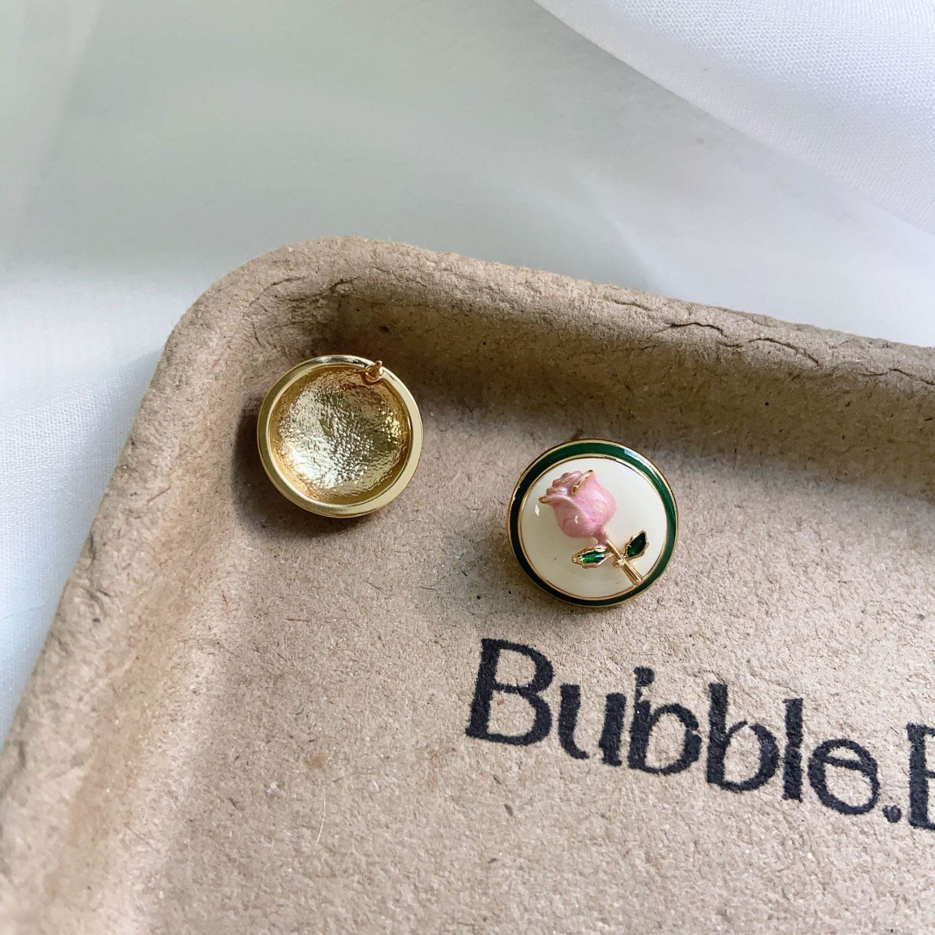 Vintage Rose Stud Earrings For Women Trendy Earrings - Mubimart