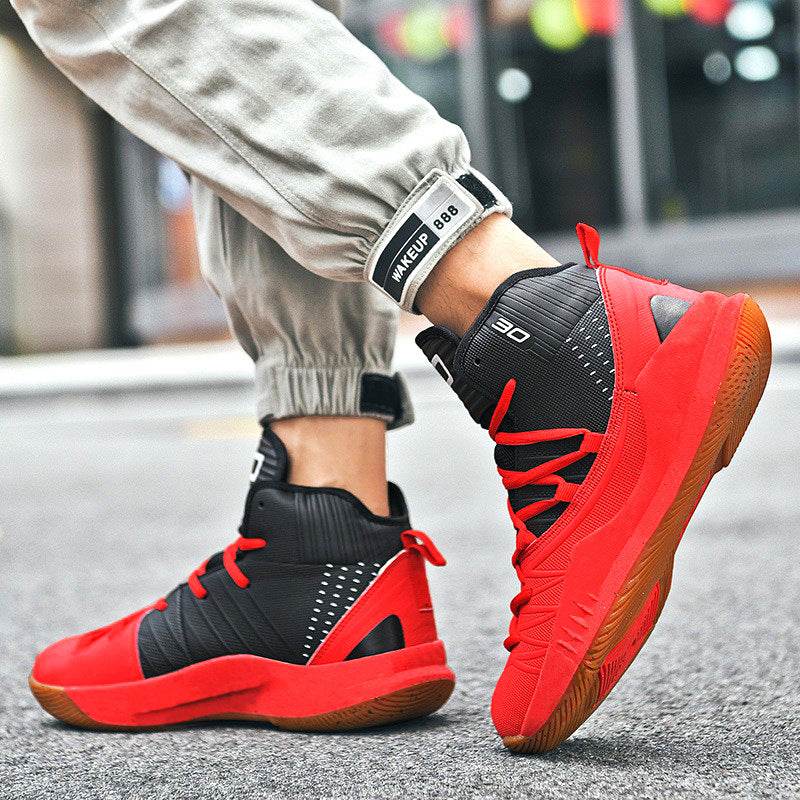 Couple Basketball Shoes Men's High-top Sneaker - Mubimart