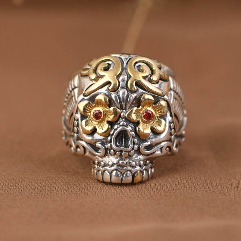 S925 Silver Ring Vintage Craft Open Ring For Men - Mubimart