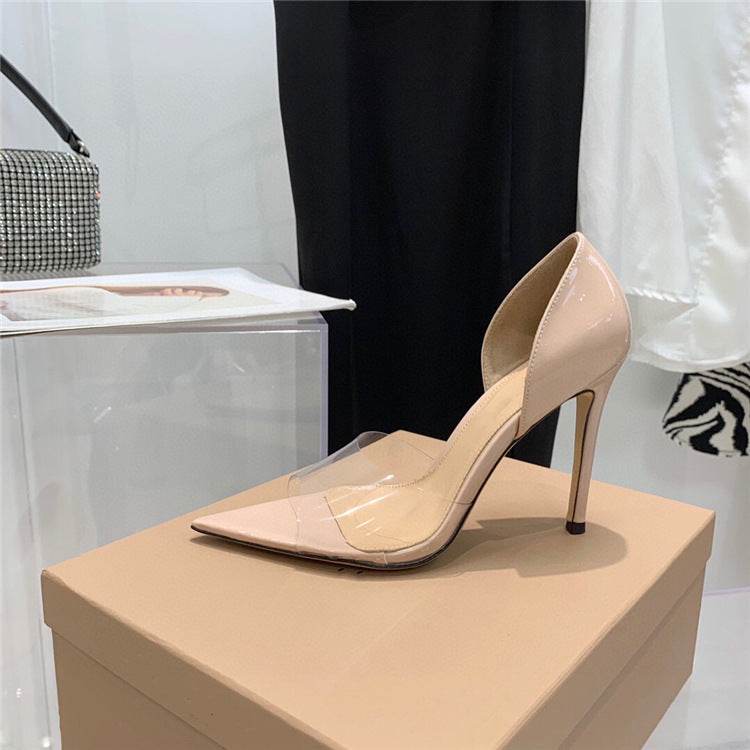 Pointed Peep Toe Sexy Fashion Stiletto Heel High Heels - Mubimart